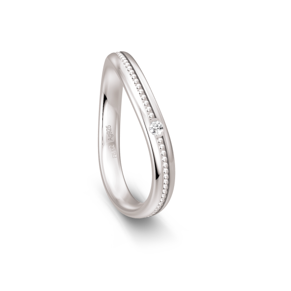 Alliance Breuning argent massif et diamant 0,03 carat "Enora"