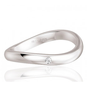 Alliance Breuning argent et diamant 0,035 carat "Shayane"