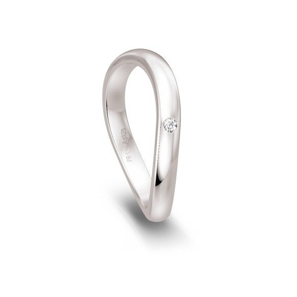 Alliance Breuning argent et diamant 0,035 carat "Shayane"