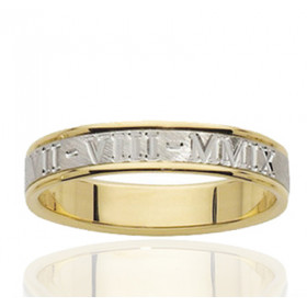 Alliance deux ors 18 carats "romaine"