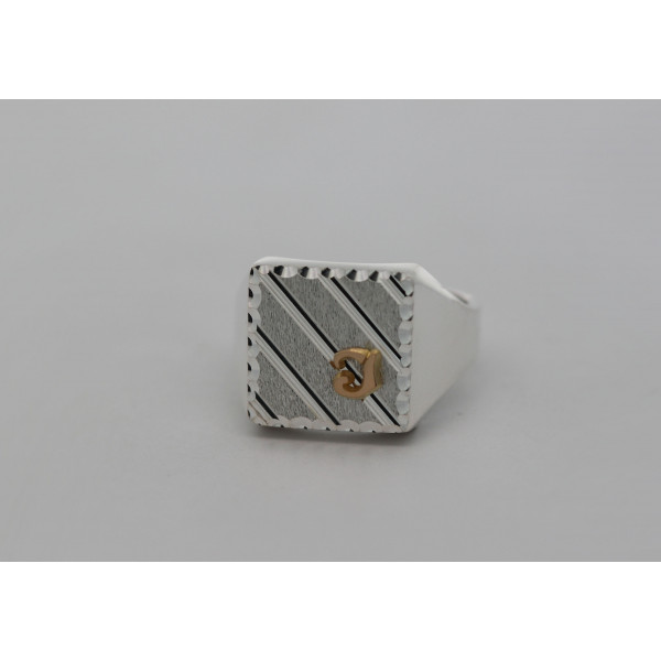 Chevalière en argent carrée 14 x 14 mm personnalisable