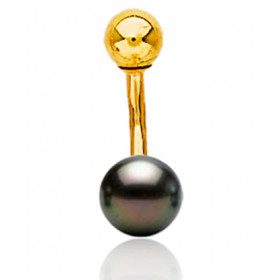 Piercing de nombril en or jaune et perle de Tahiti