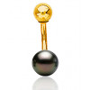 Piercing de nombril en or jaune et perle de Tahiti