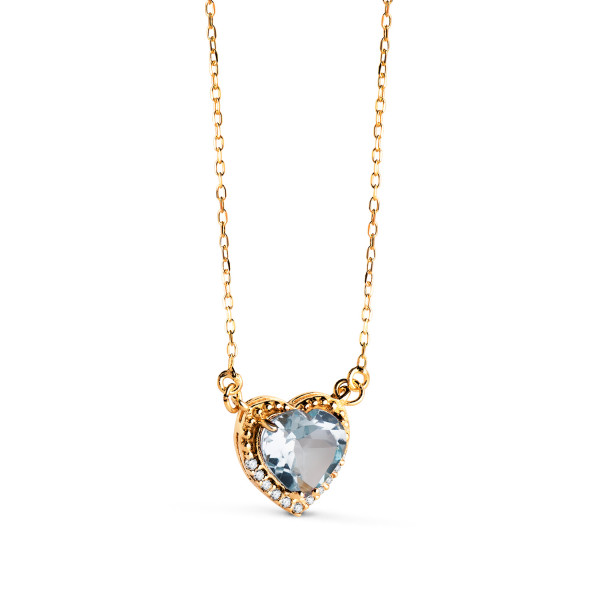 Collier ras du cou or 18 carats, topaze et zirconiums