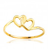 Bague or jaune 18 carats "doubles cœurs"