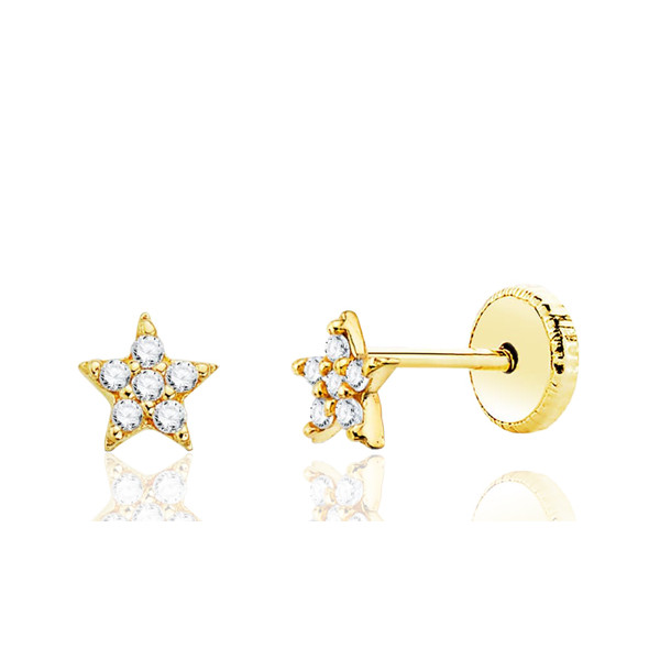 Puces d'oreilles diamant 0,06 carat et or jaune 18 carats