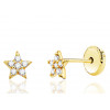 Puces d'oreilles diamant 0,06 carat et or jaune 18 carats