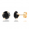 Boucle d'oreille zirconium noir 7 mm et or jaune 18 carats pour homme