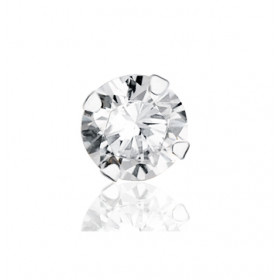 Boucle d'oreilles en or blanc 18 carats et zirconium 6mm pour homme