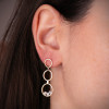 Pendants d'oreilles or 18 carats et zirconiums pour femmes