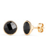 Boucle d'oreille zirconium noir 8,5 mm et or jaune 18 carats pour homme