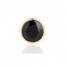 Boucle d'oreille zirconium noir 6,2 mm et or jaune 18 carats pour homme