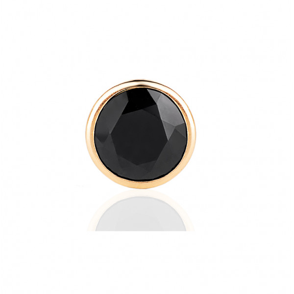 Boucle d'oreille zirconium noir 6,2 mm et or jaune 18 carats pour homme