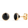 Boucle d'oreille zirconium noir 6,2 mm et or jaune 18 carats pour homme