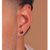 Boucle d'oreille zirconium noir 6,2 mm et or jaune 18 carats pour homme