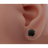 Boucle d'oreille zirconium noir 7 mm et or jaune 18 carats pour homme