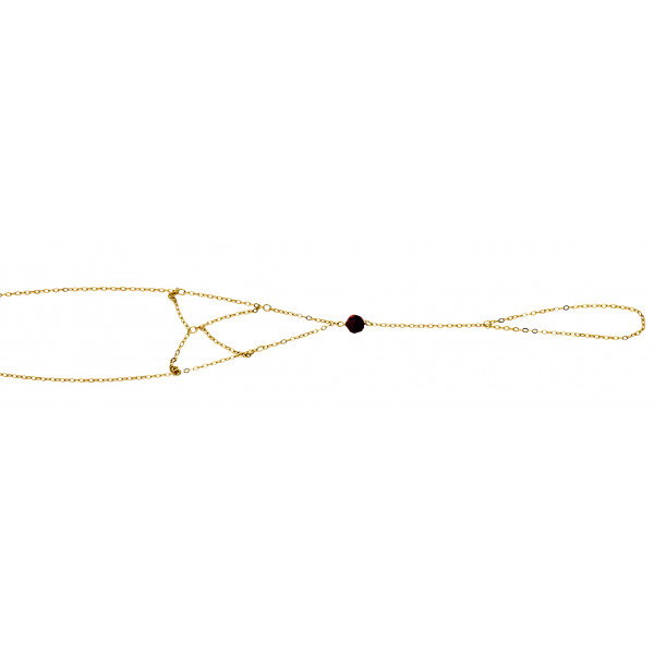 Chaine de main or 18 carats  "grenat" pour femmes