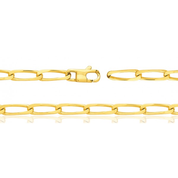 Gourmette or jaune 18 carats maille cheval 6 mm