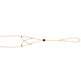 Chaine de main or jaune 18 carats "grenat rouge"