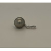 Pendentif or 18 carats, perle de Tahiti 9/10 mm et diamant 0,010 carat