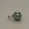 Pendentif or 18 carats et perle de Tahiti ronde 8/9 mm et diamant 0,030 carat