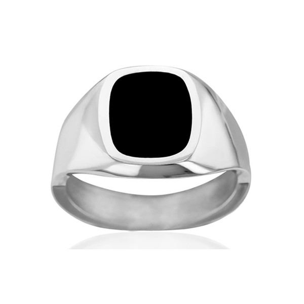 Chevalière argent et onyx pour homme
