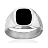 Chevalière argent et onyx pour homme