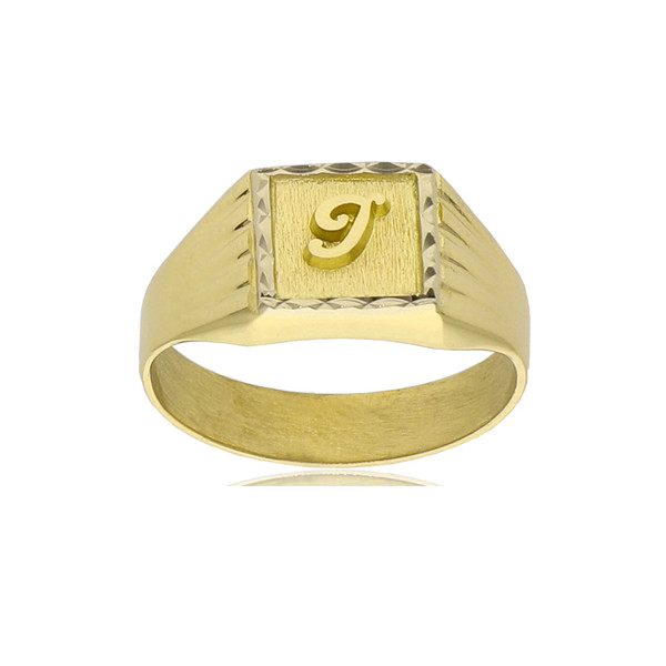 Chevalière en or 9 ou 18 carats carrée 9 mm personnalisable