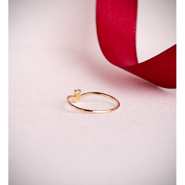 Bague diamant de synthèse 0,06 carat et or jaune 18 carats