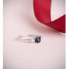 Bague diamant de synthèse 0,29 carat, saphir et or 18 carats