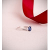Bague diamant de synthèse 0,13 carat, saphir et or 18 carats
