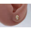 Boucle d'oreille or jaune 18 carats "grain de café" et zirconium homme