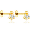 Boucles d'oreilles or 18 carats et zirconiums