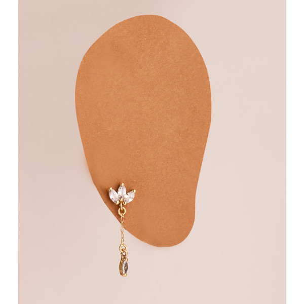 Pendants d'oreilles or 18 carats et zirconiums