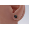 Boucle d'oreille zirconium noir 7 mm et or jaune 18 carats pour homme