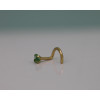 Piercing nez or 9 ou 18 carats et emeraude
