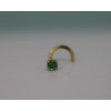 Piercing nez or 9 ou 18 carats et émeraude