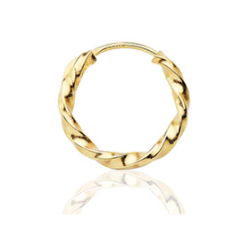 Créoles or jaune 18 carats torsadées 12 mm pour enfant
