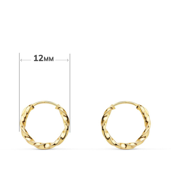 Créoles or jaune 18 carats torsadées 12 mm pour enfant