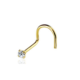 Piercing nez or18 carats et diamant 0,015 carat