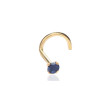 Piercing nez or 9 ou 18 carats et saphir