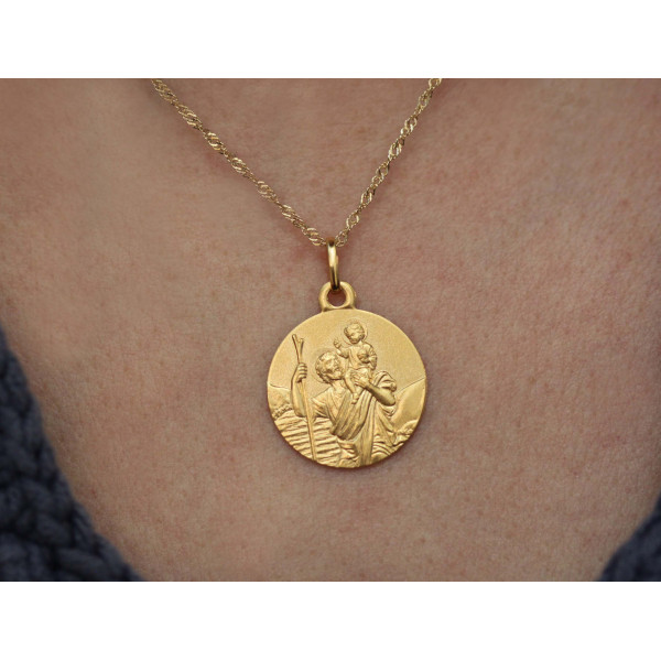 Médaille "Saint-Christophe" or jaune 9 ou 18 carats