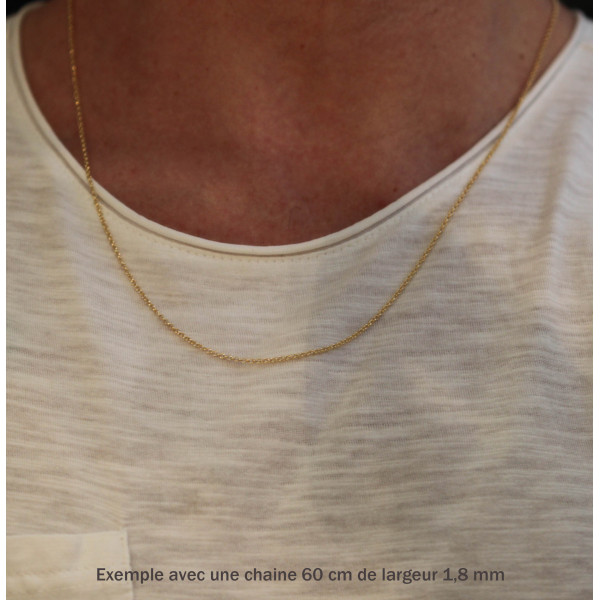 Chaine or jaune 18 carats 60 cm largeur de 1,8 mm