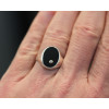 Chevalière argent, onyx et diamant 0,02 carat