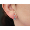 Boucles d'oreilles aigue-marine, zirconium et or jaune 18 carats