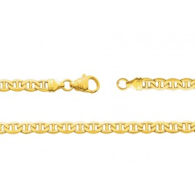 Bracelet or jaune 18 carats maille marine plate pour femmes