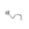 Piercing nez or blanc 18 carats et diamant 0,006 carat
