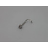 Piercing nez or gris 18 carats et diamant 0,006 carat