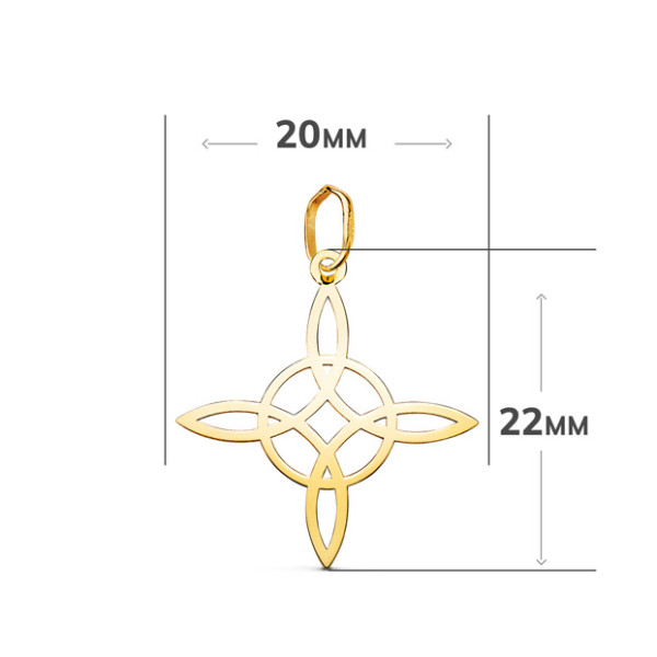 Pendentif or jaune 18 carats "nœud de sorcière"