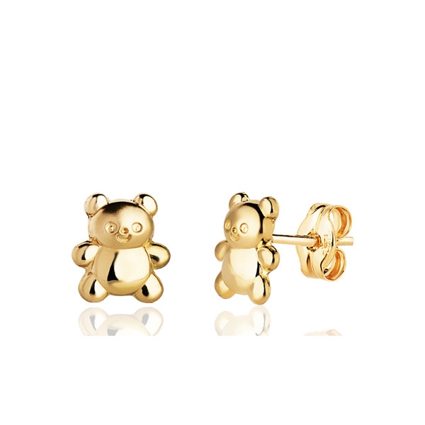 Boucles d'oreilles or 18 carats "ourson" pour enfant
